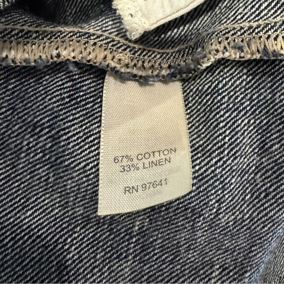 EUC Amazing denim J Jill jacket with gold buttons Linen Cotton blend Sz 4 - Picture 7 of 10